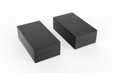 Template of blank closed cardboard box on isolated white background, packaging box mock up, 3d illustration