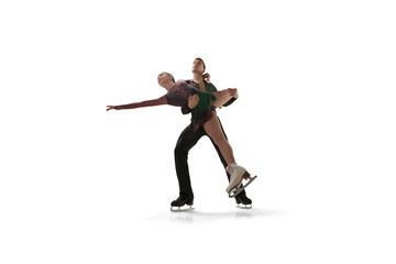 Fototapeta na wymiar Figure skating isolated on white