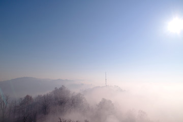 The sky and fog from Ljubljana castle