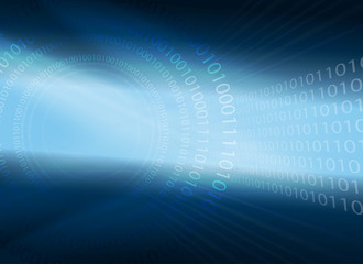 Blue background with rays of light and numbers in the form of a circle.