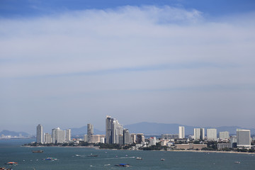 Obraz premium Pattaya beach and city top view, Chonburi, Thailand.