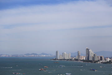 Pattaya beach and city top view, Chonburi, Thailand.