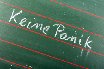 Tafel mit Spruch - Keine Panik