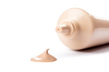 Liquid makeup foundation cream isolated on white background