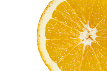 Sliced of juicy orange close up
