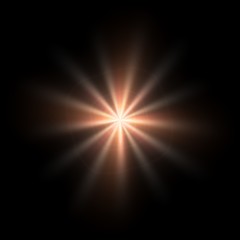 Isolated sparkling light glow on black background © Michael