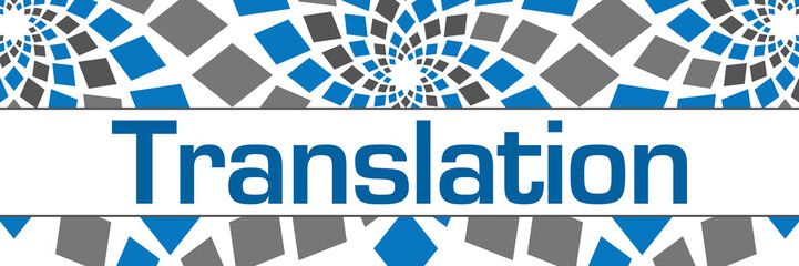 Translation Blue Grey Circular Squares Horizontal 