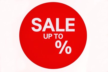 Shop Window With Sale Sign isolated on white background