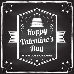 Happy Valentines Day. Stamp, overlay, badge, card with crown, lips and glasses. Vector. Vintage typography design for invitations, Valentines Day romantic celebration emblem in retro style