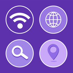 Social Network Wifi Set Icon Vector Illustration