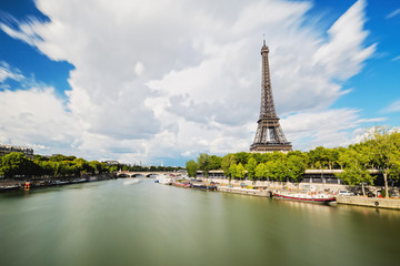 Fototapeta na wymiar The Eiffel Tower and the Seine
