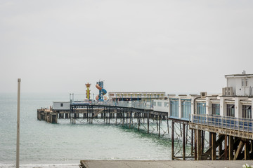Fototapeta premium Into the sea leading jetty.