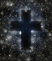 Happy Easter cross background, vector illustration