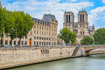 Notre Dame on the Ile de la Cite in Paris, France