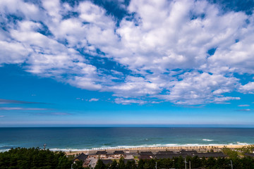 Beautiful sky with blue sky and white clouds