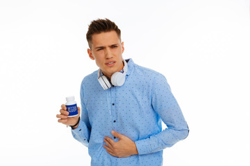 Depressed cheerless man having problems with sleep