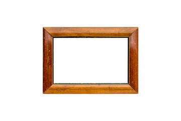 old wood picture frame, isolated on white
