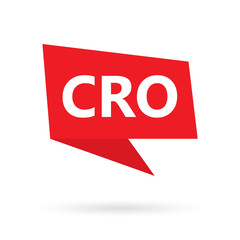 CRO (Conversion Rate Optimization) acronym on a speach bubble- vector illustration