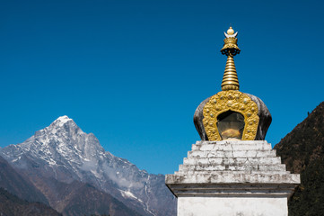Buddhist stupa in the Himalaya mountains