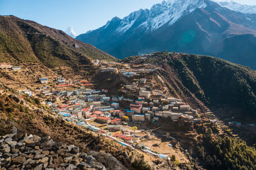 Mountain village in the Himalayas