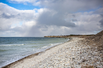 Rocky beach in Pakri islands, Estonia during autumn.
