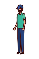 young man standing avatar character