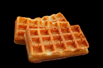Viennese waffles on black