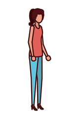 young woman standing avatar character