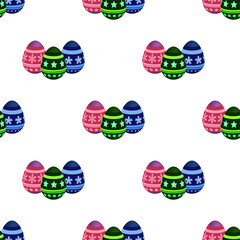 Vector seamless pattern with easter eggs. Surface for wrapping paper, shirts, cloths, Digital paper