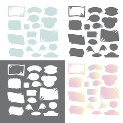 Set illustrations doodle sketch speech bubble, vector