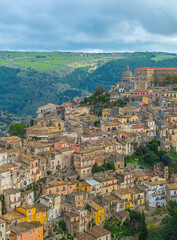 Fototapeta na wymiar Ancient baroque town Ragusa from above, Sicily, Italy