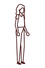 young woman standing avatar character