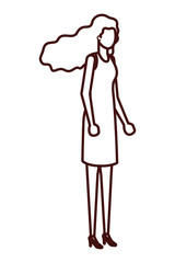 young woman standing avatar character