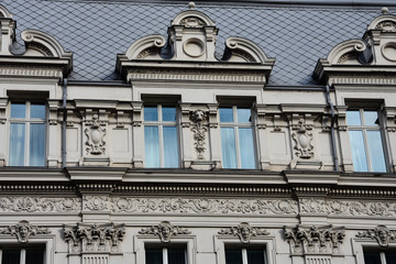 Fototapeta na wymiar Old building facade. Bucharest, Romania