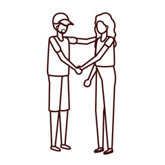 young couple avatar character