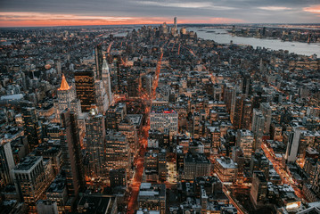 Manhatten at Night,New York,Empire State Building