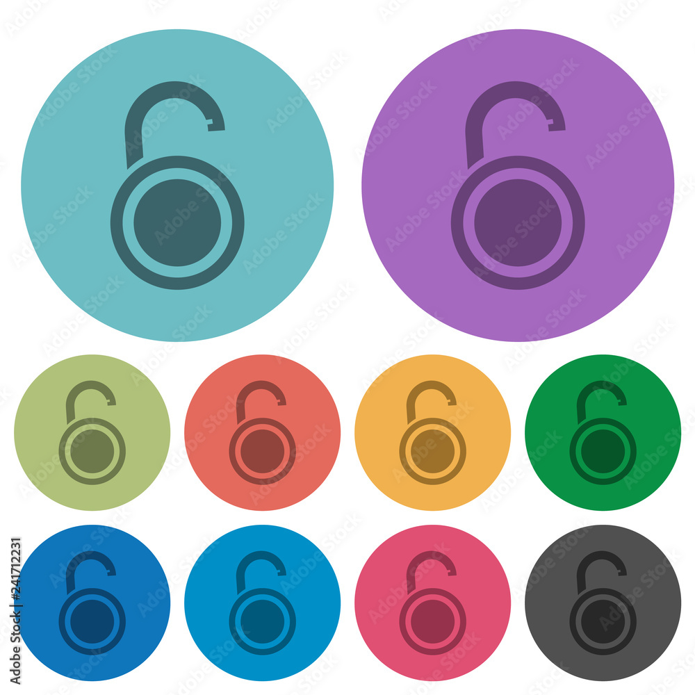 Canvas Prints Unlocked round padlock color darker flat icons