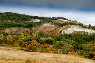 Naklejka premium open space, hills, forest, sky, nature, landscape