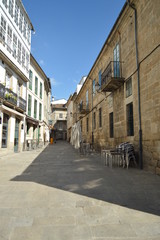 Fototapeta na wymiar Beautiful Walk Through The Streets With Its Picturesque Buildings In Lugo. Travel, Architecture, Holidays. August 3, 2015. Lugo Galicia Spain.