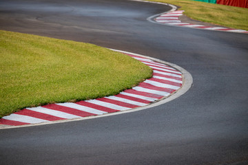 karts circuit curve as a concept of difficulty, effort and new challenges - obrazy, fototapety, plakaty