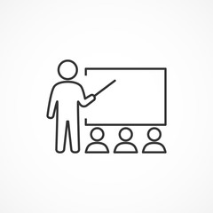 Vector illustration of teacher line icon.