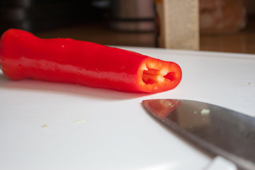 Frisch geschnittener Paprika