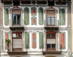 Old facade with windows