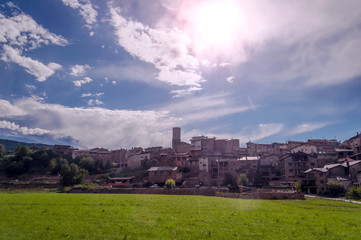Fototapeta na wymiar Rural village in Girona in the Pyrenees mountains