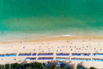 Fototapeta na wymiar Top view landscape of Beautiful tropical sea in summer season image by Aerial view drone shot, high angle view