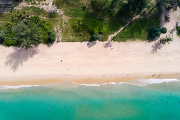 Top view landscape of Beautiful tropical sea in summer season image by Aerial view drone shot, high angle view