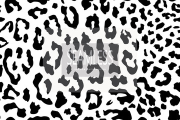 Leopard seamless pattern. Animal print. Vector background. Animal skin, tiger stripes, abstract pattern, line background, fabric. Amazing hand drawn vector illustration. White and black artwork.