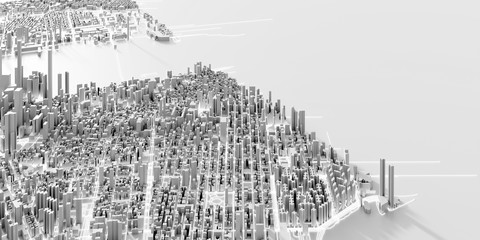 Fototapeta premium Techno mega city; urban and futuristic technology concepts, original 3d rendering