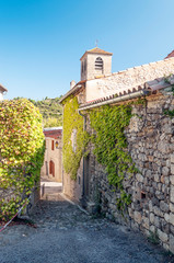 Fototapeta na wymiar Lagrasse village in southern France on a sunny day
