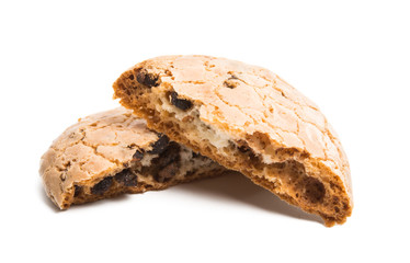 coconut cookies with chocolate isolated